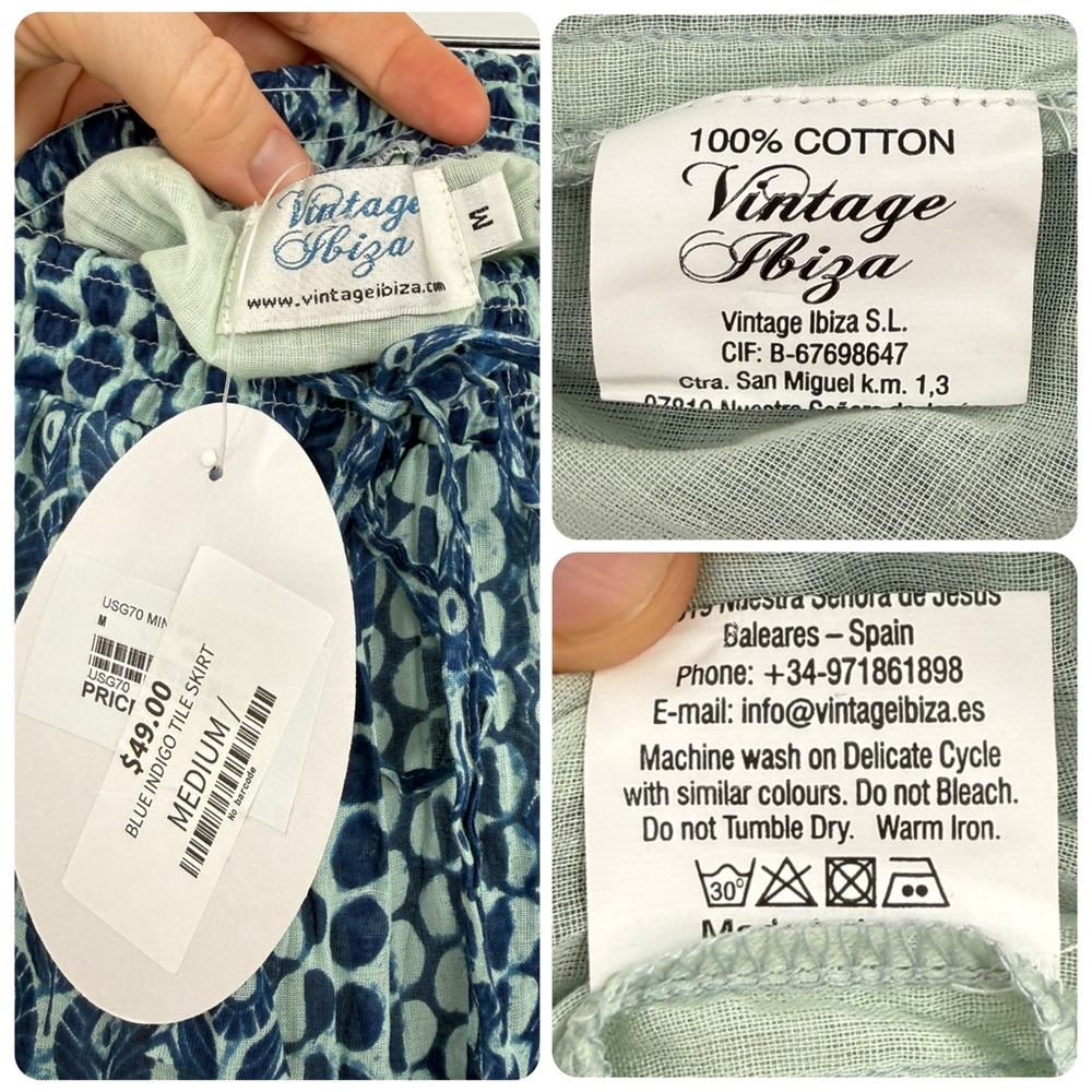 Blue Patterned Mini Skirt - Picture 6 of 6